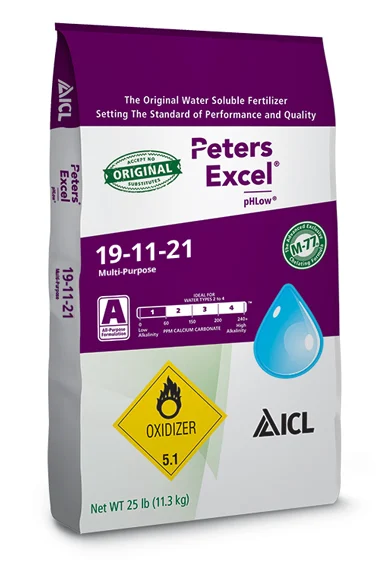 Peters Excel 19-11-21 pH Low Black Iron - 25 lb Bag - Grower